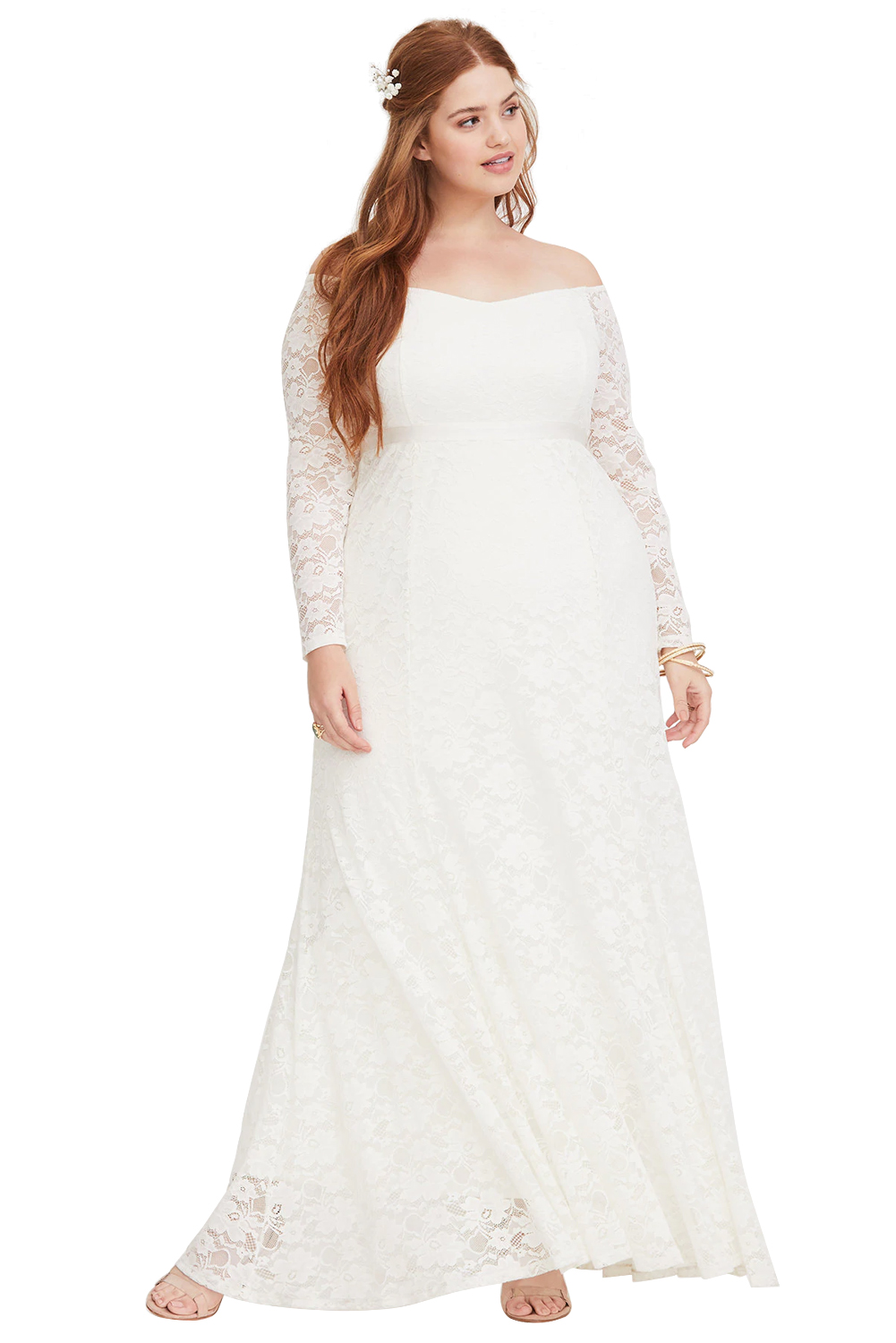 white gown for plus size