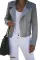 Light Gray Zipped Notch Collar Short Jacket