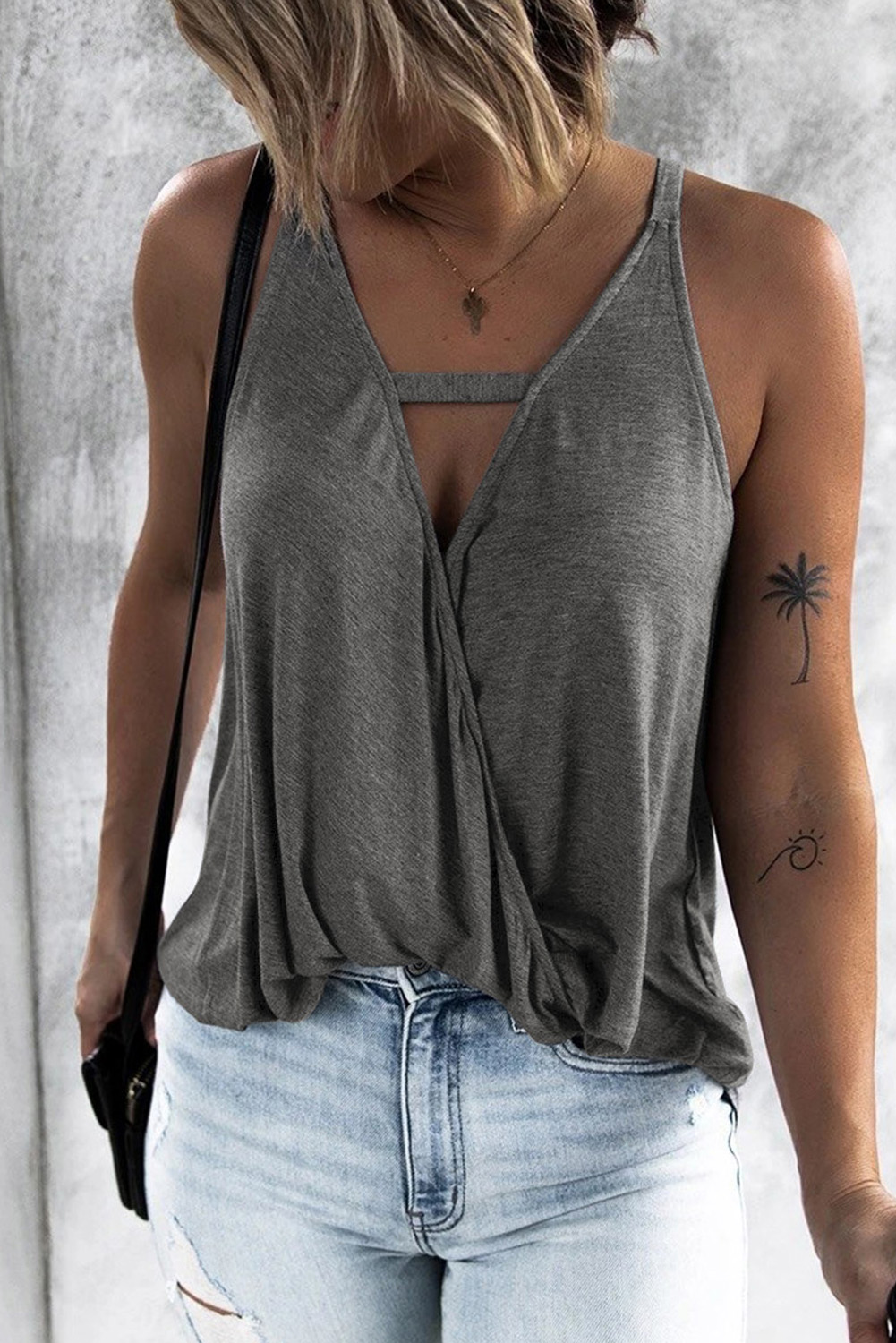wrap front tank top