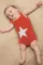 橙色星形图案针织婴儿连身衣婴儿服装