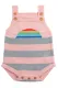 粉色彩虹图案针织婴儿连体衣