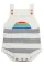 白色彩虹图案针织婴儿连体衣