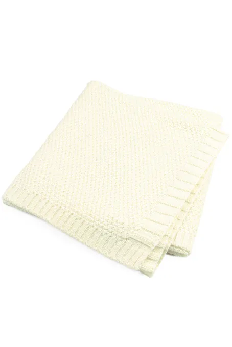 奶油色优质棉针织婴儿毛毯