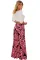 珊瑚色高腰时尚印花波西米亚拖地长裙半身裙