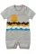 灰色可爱的害羞太阳图案针织T恤婴儿哈衣