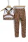 棕色豹纹印花运动文胸高腰打底裤瑜伽锻炼两件套