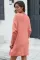 粉色超大款蝙蝠袖毛衣连衣裙