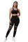 黑色时尚镂空健身运动高腰打底裤