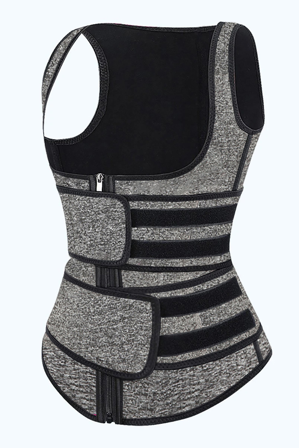 灰色氯丁橡胶塑腰拉链设计背心款塑身衣 LC51074