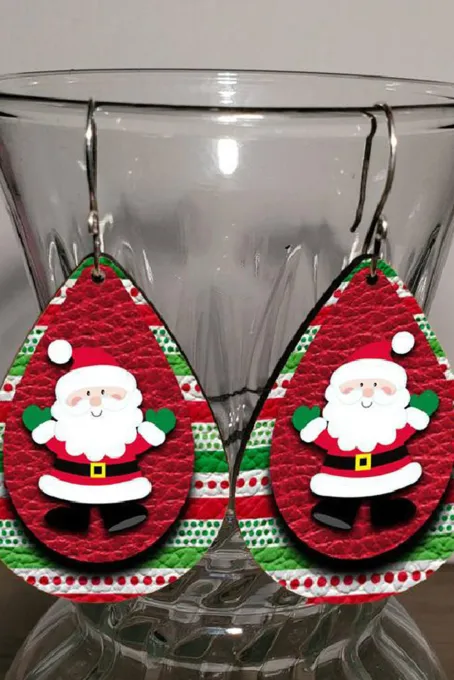 可爱圣诞老人双层耳环