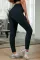 黑色弹性舒适瑜伽锻炼提臀运动紧身裤