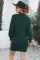 绿色优雅高领灯笼袖毛衣连身裙