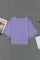 紫色优雅喇叭袖垂褶宽松女士衬衣