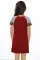 红色休闲时尚豹纹条纹短袖扭结可爱儿童连衣裙