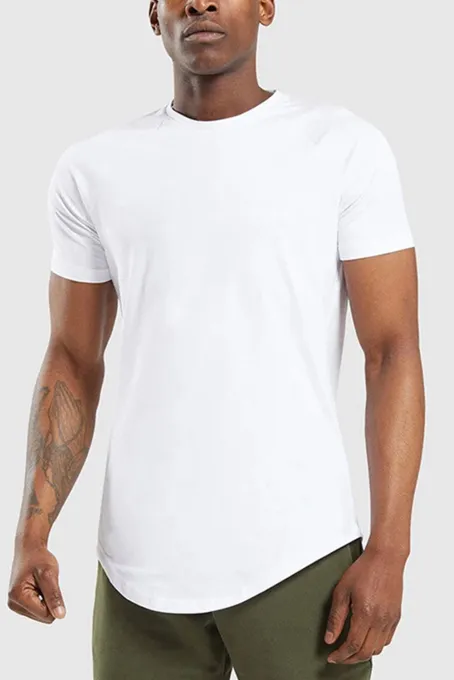 白色透气舒适男士运动健身舒适圆领T恤