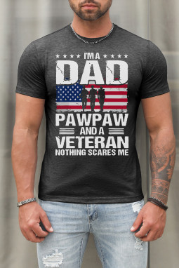 灰色 I Am A Dad A Pawpaw And A Veteran T 恤男式