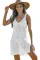 白色舒适镂空钩针编织遮盖沙滩连衣裙