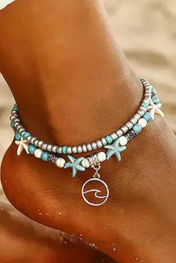 天蓝色沙滩双脚链