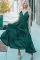 绿色优雅无袖层叠长连衣裙