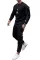 黑色男士圆领长袖套衫长裤舒适运动休闲套装