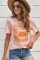 粉色 SUNNY DAYS AHEAD 图案印花短袖 T 恤