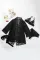 黑色蕾丝蝴蝶结长袖睡袍情趣内衣三件套