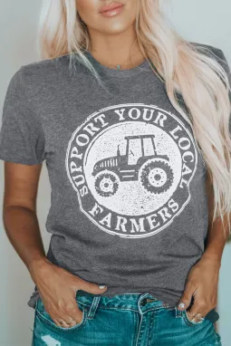 支持您的 LOCALFARMERS 图案 T 恤