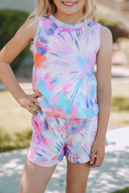 Tie dye Vest and Shorts Kid's Lounge Set