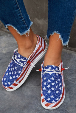 美国国旗图案平底运动鞋