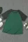 休闲拼色插肩短袖圆领绿色夏季舒适T恤衫