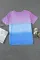 紫色圆领短袖拼色休闲宽松大码T恤衫