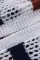 休闲拼色条纹渔网式长袖舒适暖和针织开衫