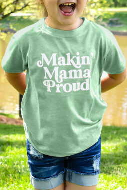 绿孩子做妈妈骄傲的印花 T 恤