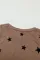 棕色宽松透气星星印花舒适针织圆领背心