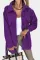 紫色时尚休闲胸袋翻领系扣女士大衣外套