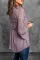 紫色排扣V领精美蕾丝拼接长袖宽松飘逸女士衬衫
