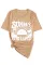 棕色 SUNNY DAYS AHEAD 图案印花短袖 T 恤