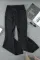 黑色时尚百搭豹纹皮质舒适高腰喇叭裤