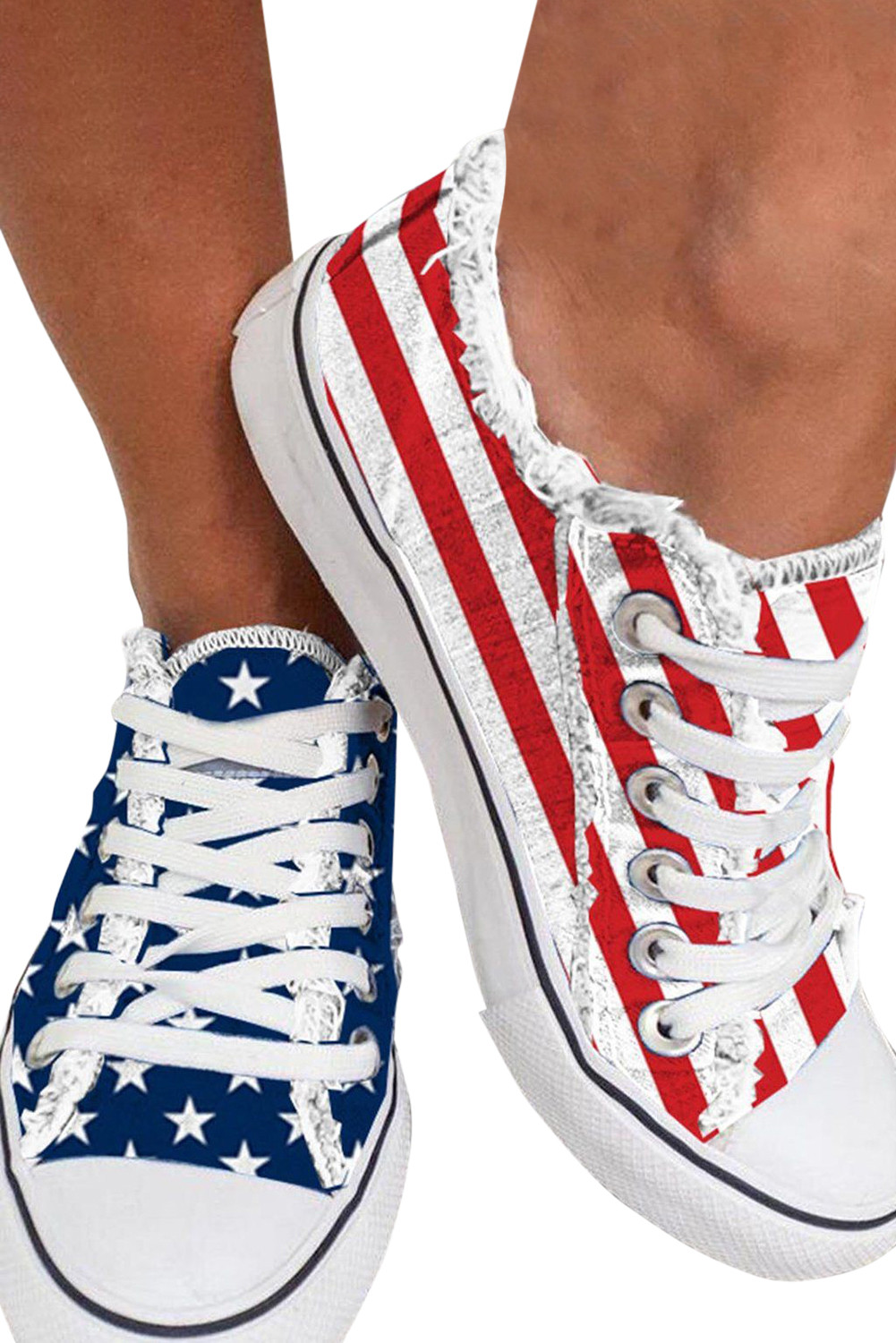 美国国旗系带帆布运动休闲鞋 BH02236
