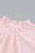 淡粉色荷叶袖宽松舒适凸起绒球提花雪纺上衣