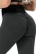 黑色纹理高腰提臀瑜伽健身运动紧身裤