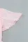淡粉色荷叶袖宽松舒适凸起绒球提花雪纺上衣