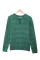 绿色时尚交叉镂空细节厚实暖和套头毛衣