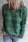 绿色时尚交叉镂空细节厚实暖和套头毛衣
