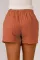 橙色夏季舒适口袋女士休闲抽绳短裤