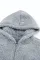 灰色时尚保暖袋鼠口袋1/4拉链连帽套头衫