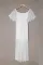 白色优雅一字领蕾丝覆层迷人飘逸长裙礼服