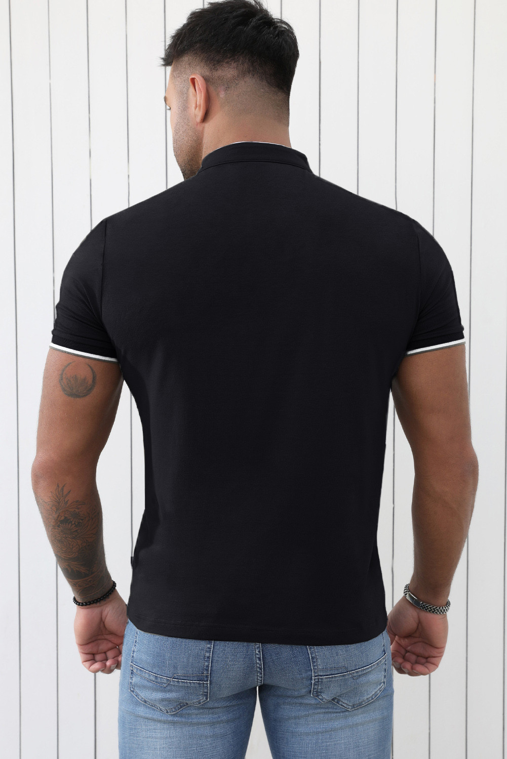 黑色男士常规版型Polo 衫 MC251650