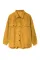深黄色时尚经典灯芯绒长袖系扣衬衫外套