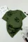 绿色圆领热带植物印花 T 恤